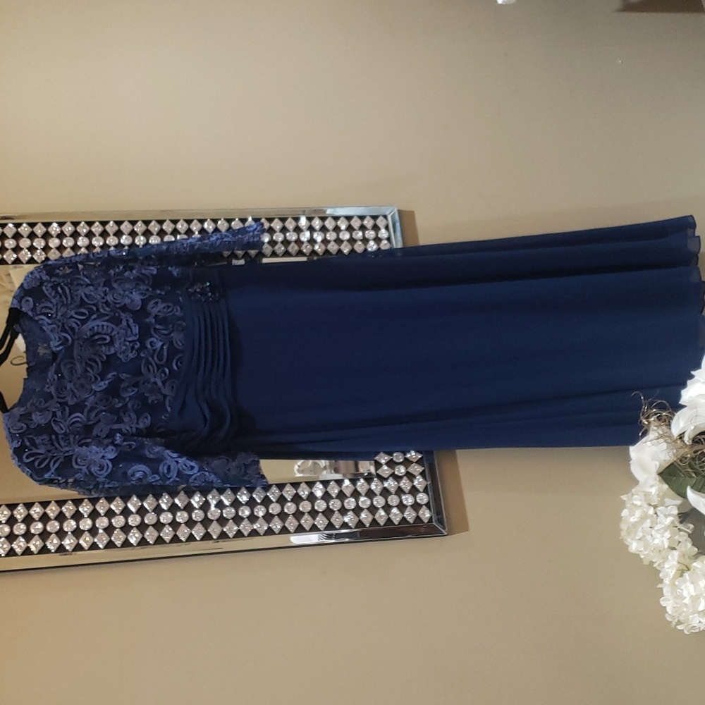 Nwt Marina navy blue dress size large